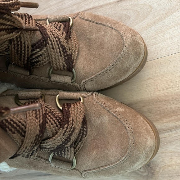 {Nine West} Suede & Shearling Mid Calf Heeled Boots - Picture 5 of 5